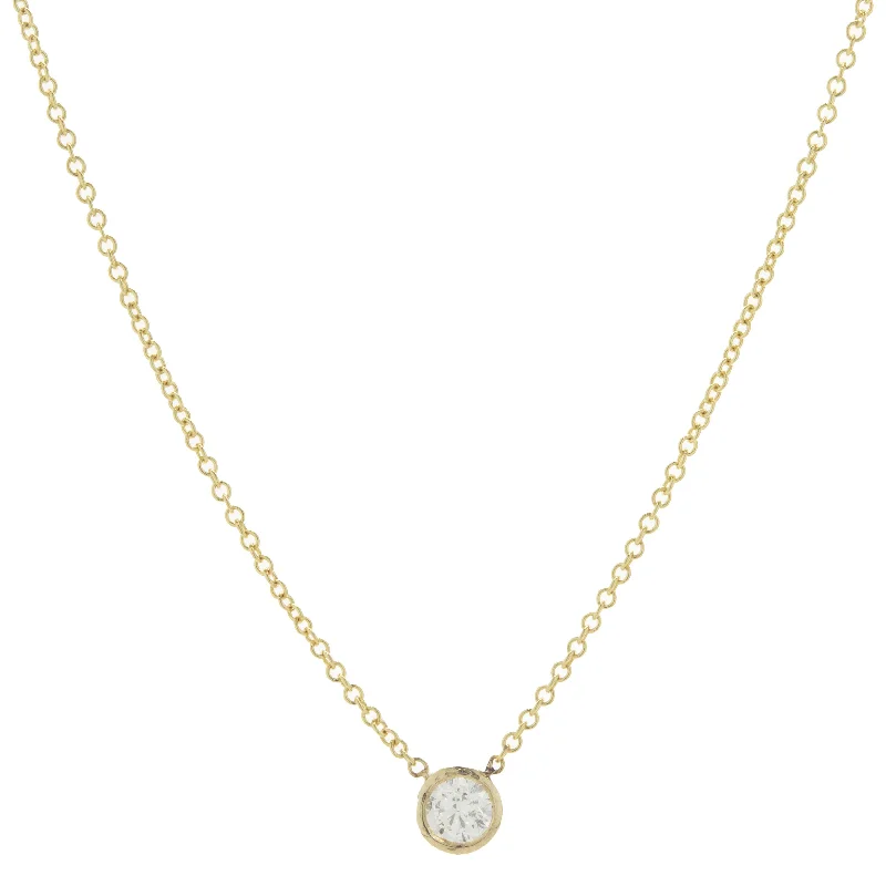 unique square diamond ring 14 Karat Yellow Gold Diamond Solitaire Necklace