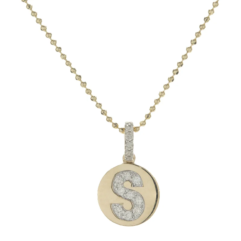 bohemian gemstone choker 14 Karat Yellow Gold Diamond “S” Necklace