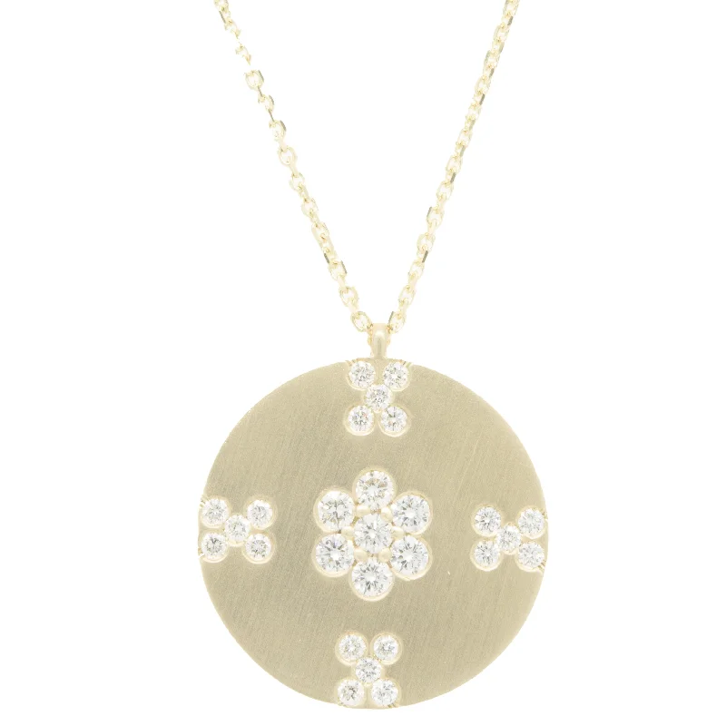 handcrafted opal inlay ring 14 Karat Yellow Gold Diamond X&O Disc Necklace