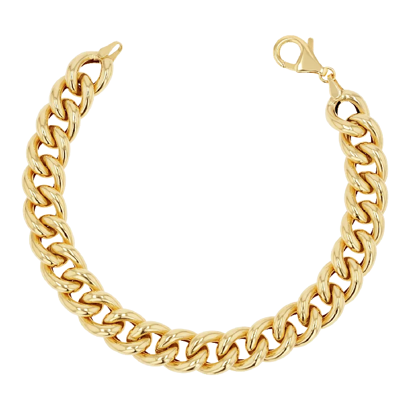 minimal gold ring stack 14K Chunky Cuban Link Chain Bracelet