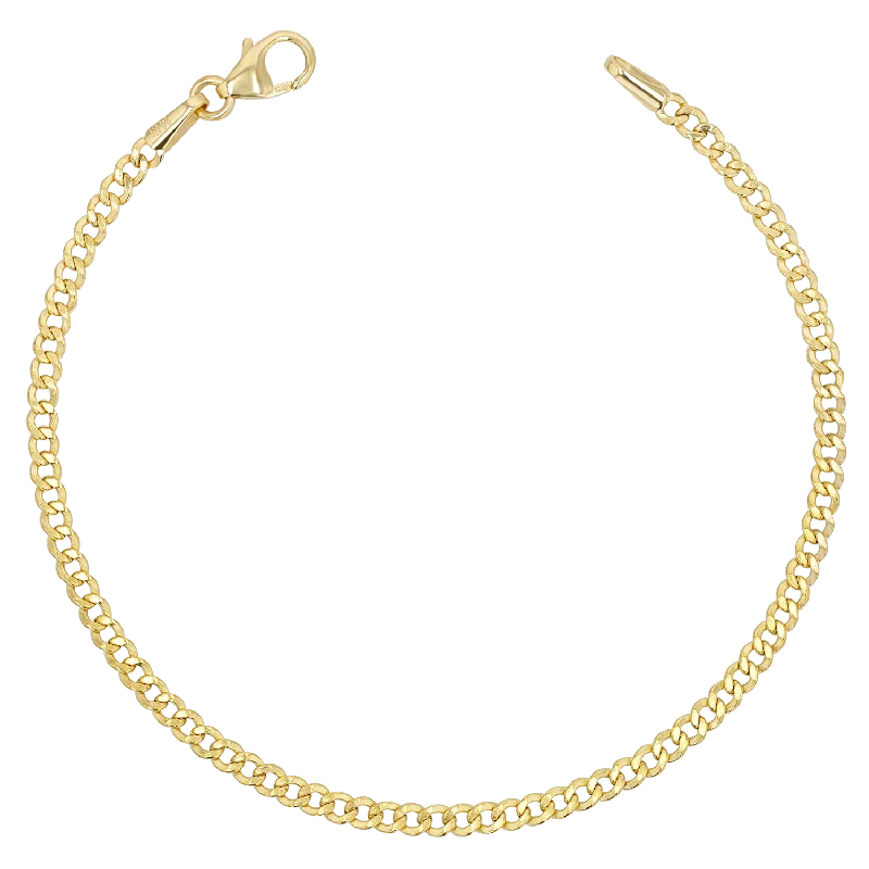 twisted rope gold chain 14K Dainty Cuban Link Chain Bracelet