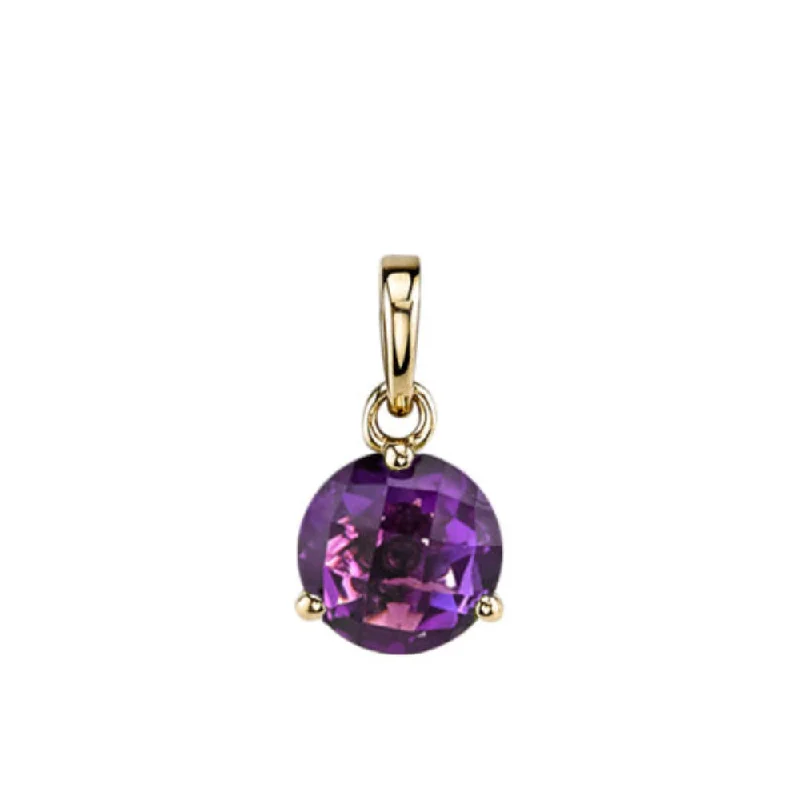 men’s leather and silver bracelet 14k Gold 8mm Round Amethyst Pendant Necklace