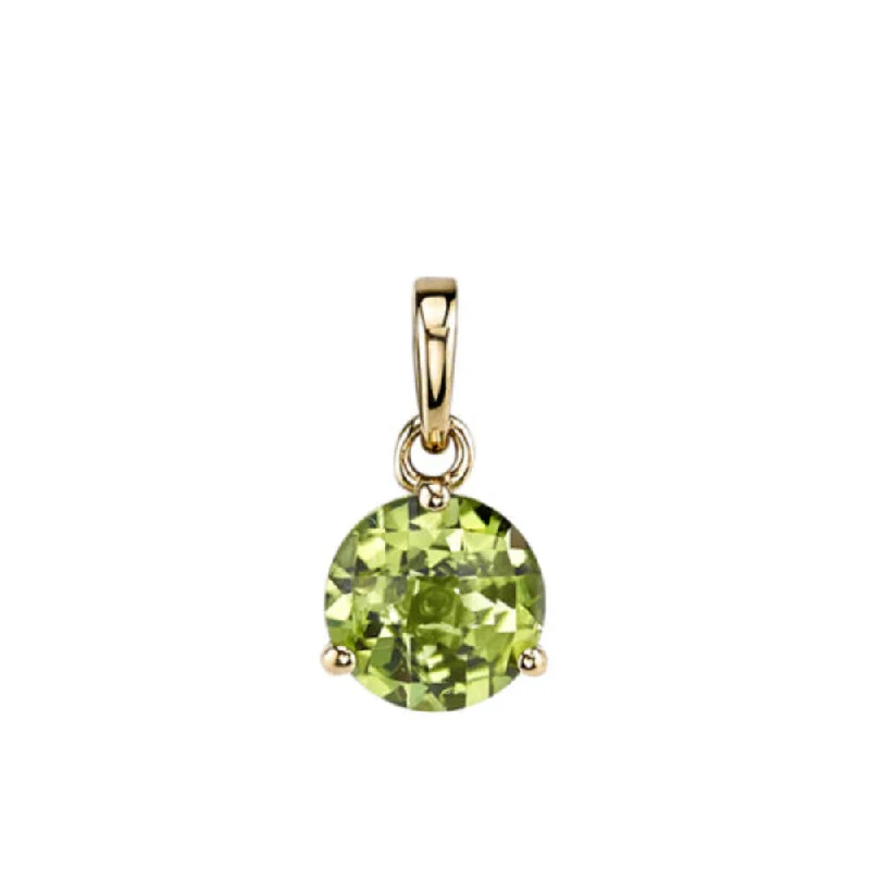 wedding band with diamonds 14k Gold 8mm Round Peridot Pendant Necklace