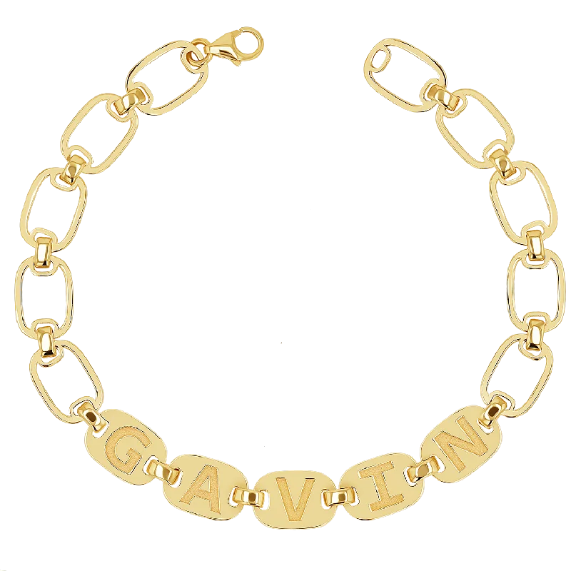 simple gold hoop earrings Custom Chain Link Name Bracelet