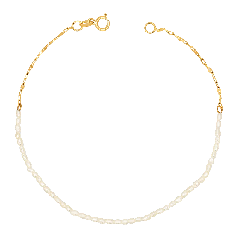men’s engraved stainless steel bracelet Dainty Pearl Bracelet