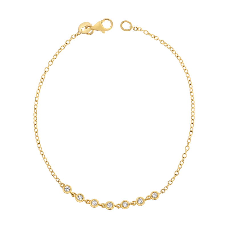 dainty sapphire gemstone bracelet Diamond Bezel Station Bracelet
