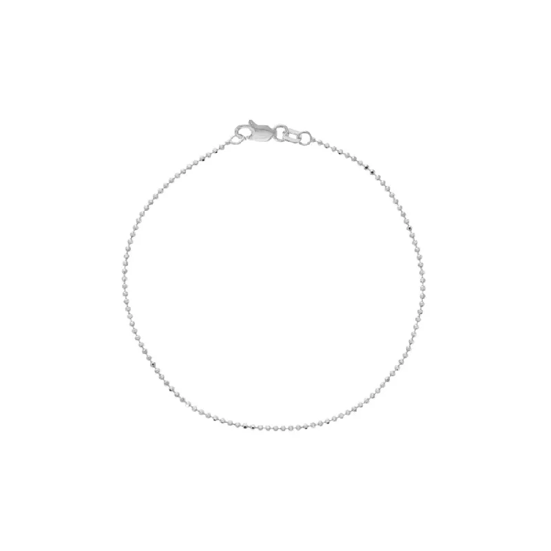 black tungsten wedding band for men 14k Gold Diamond-Cut Bead Bracelet, 7.25"