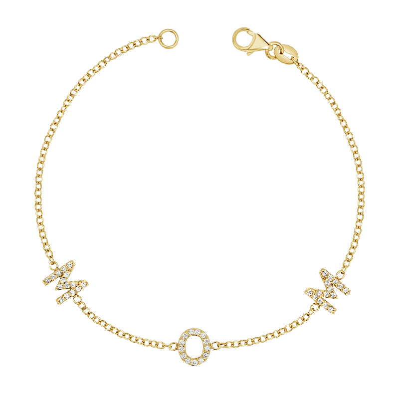 ruby and diamond engagement ring Diamond Spaced MOM Bracelet