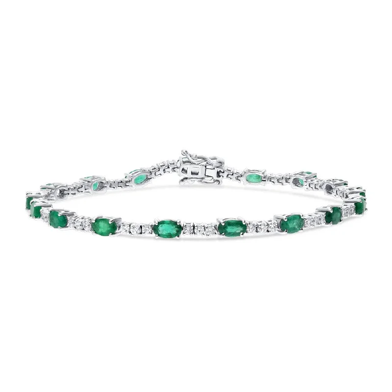 dainty sapphire stacking rings 14k Gold Emerald and Diamond Bracelet