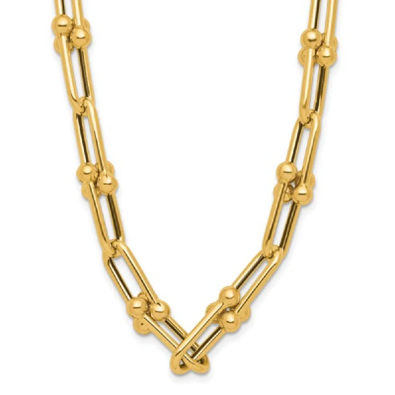 black pearl earrings classic 14k Gold Fancy Link Necklace