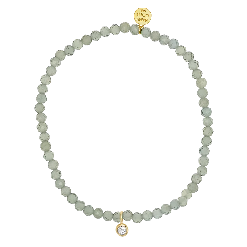 layered gold coin pendant necklace Green Gemstone & Custom Charm Bracelet