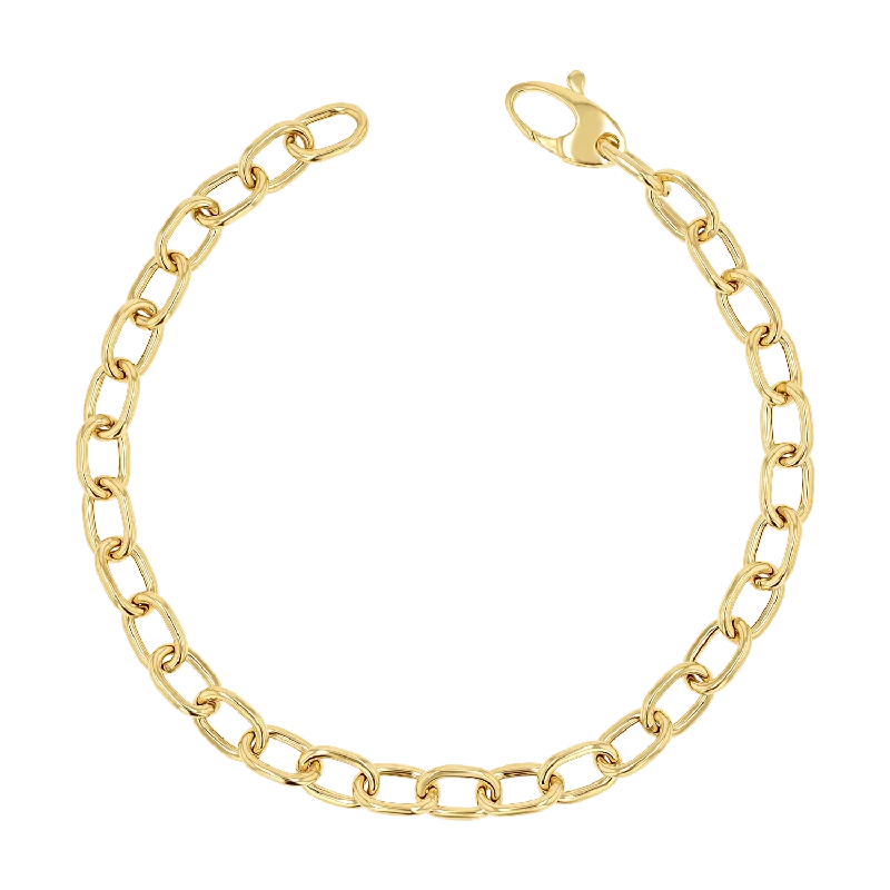 unique square diamond ring Large Rolo Chain Bracelet
