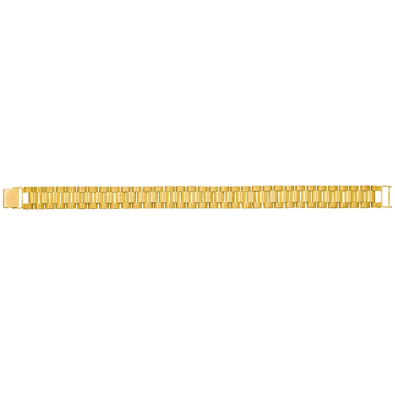 gold plated Cuban link chain 14y Gold Men's 12mm Designer Bracelet 8"