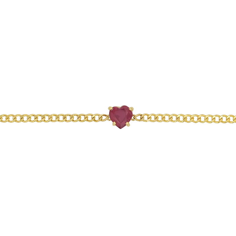 sapphire princess cut ring Ruby Heart Cuban Link Bracelet