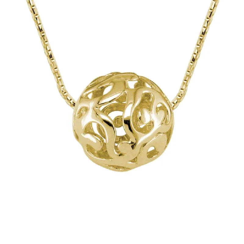 tiny diamond cross necklace 14Y Gold Sphere Pendant Necklace 18"