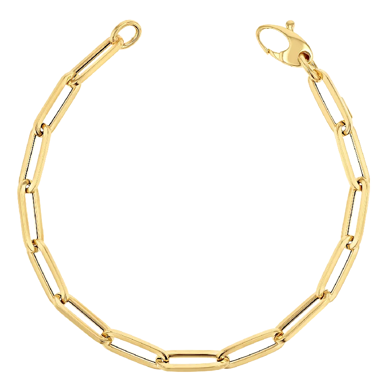 vintage art deco sapphire ring 14K Large Paper Clip Chain Bracelet