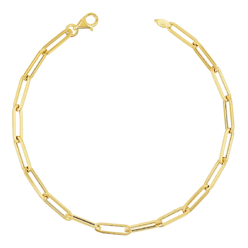 gold-plated snake chain bracelet 14K Paper Clip Chain Bracelet
