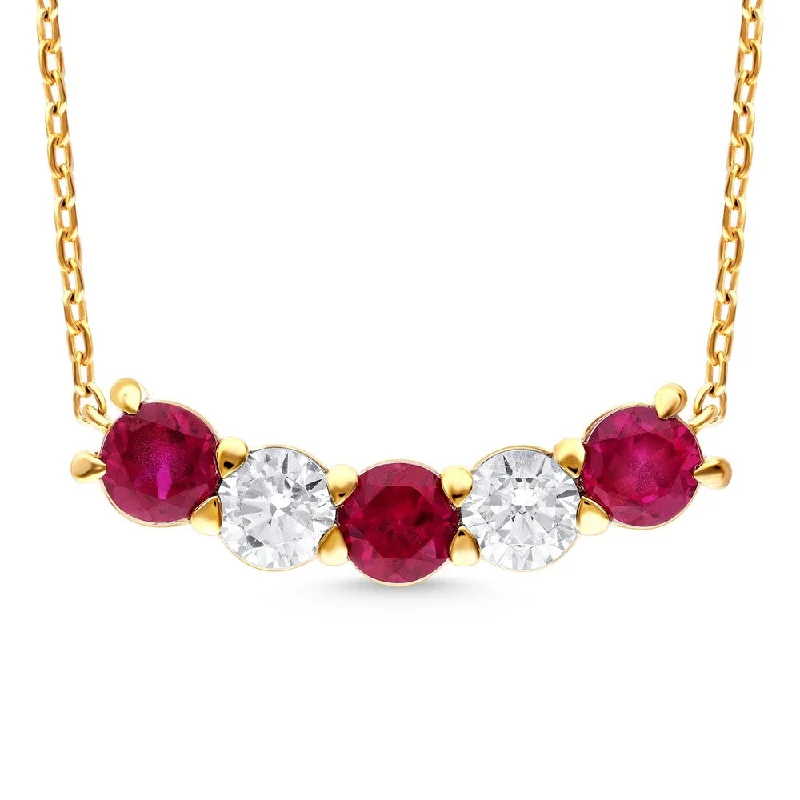 vintage diamond pendant necklace 14k Ruby and Diamond Pendant Necklace