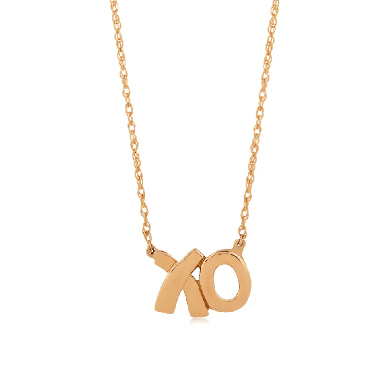 minimalist pearl pendant necklace 14k "XO" Pendant Necklace