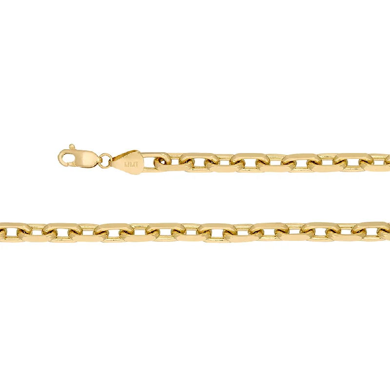 simple engraved wedding ring 14k Yellow Gold 5.0mm 20" Anchoro Link Chain