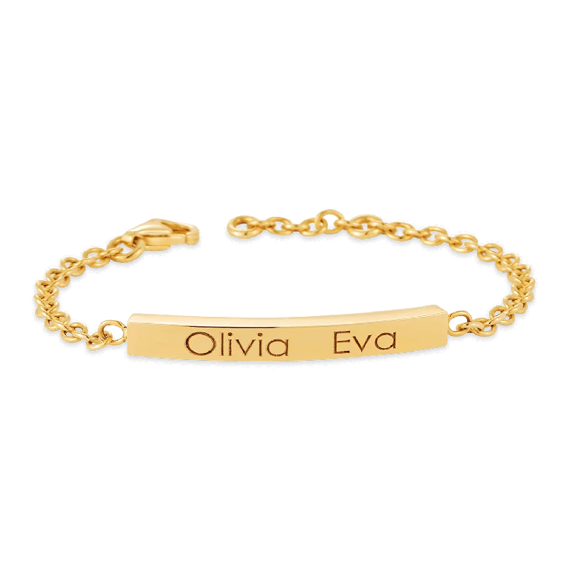 simple gold bar stud earrings Short Quad Bar Bracelet