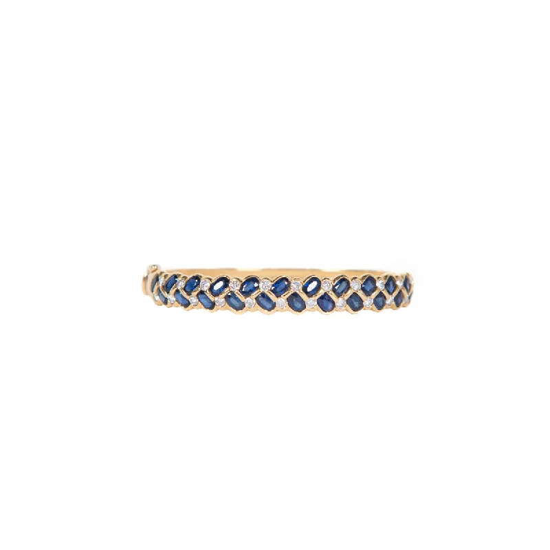 eternity ring for anniversary Pre-Owned Sapphire and Diamond Bangle Bracelet