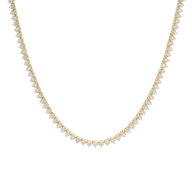 vintage-style garnet ring 18 Karat Yellow Gold Diamond Tennis Necklace