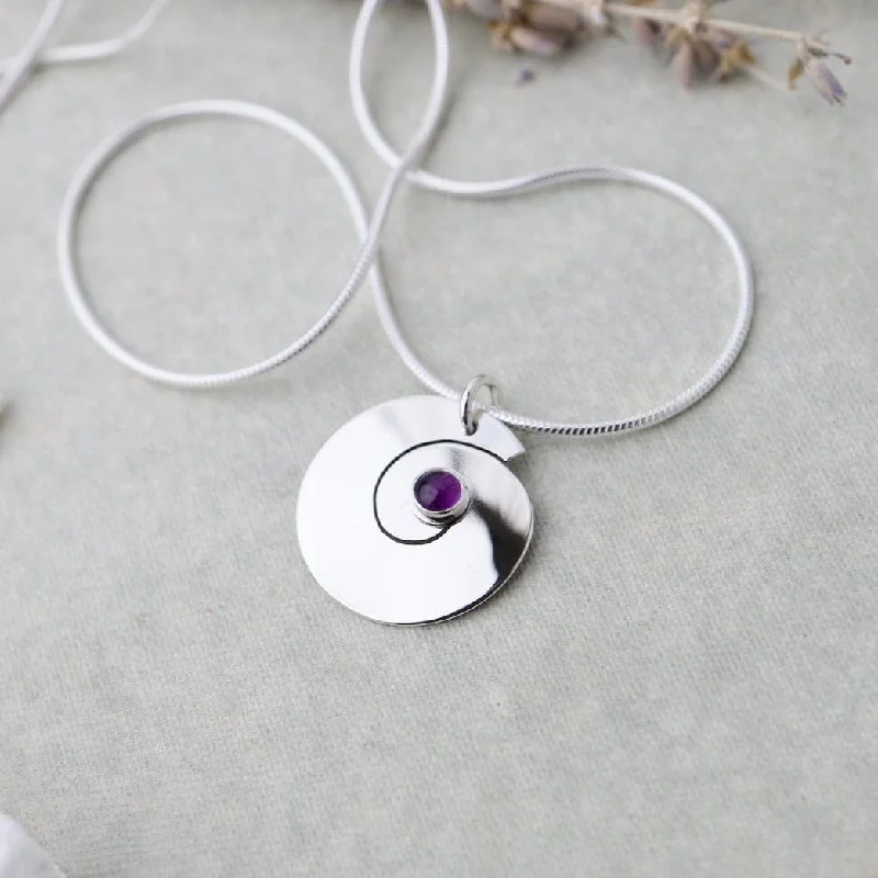 dainty opal nose ring Swirl Pendant with Amethyst