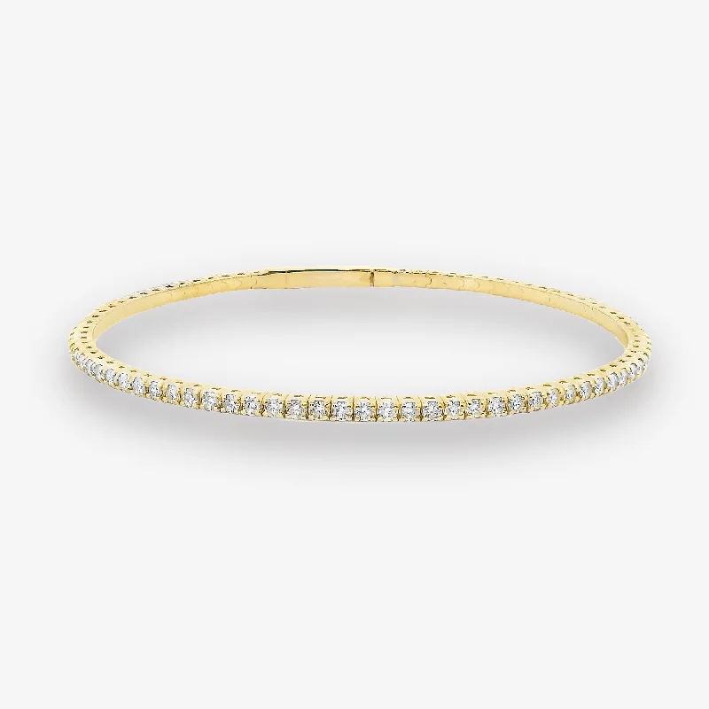 sterling silver lotus ring 2.00CT Diamond Eternity Flex Bangle Bracelet