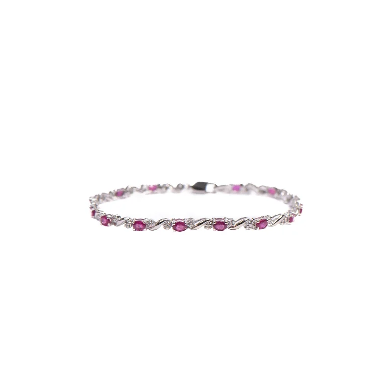 custom zodiac sign ring Pre-Owned Ruby and Diamond Line Bracelet