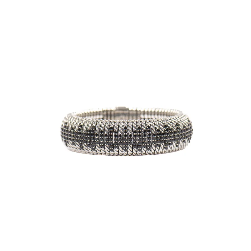 personalized name ring Pre-Owned David Yurman Black Spinel Tempo Bracelet