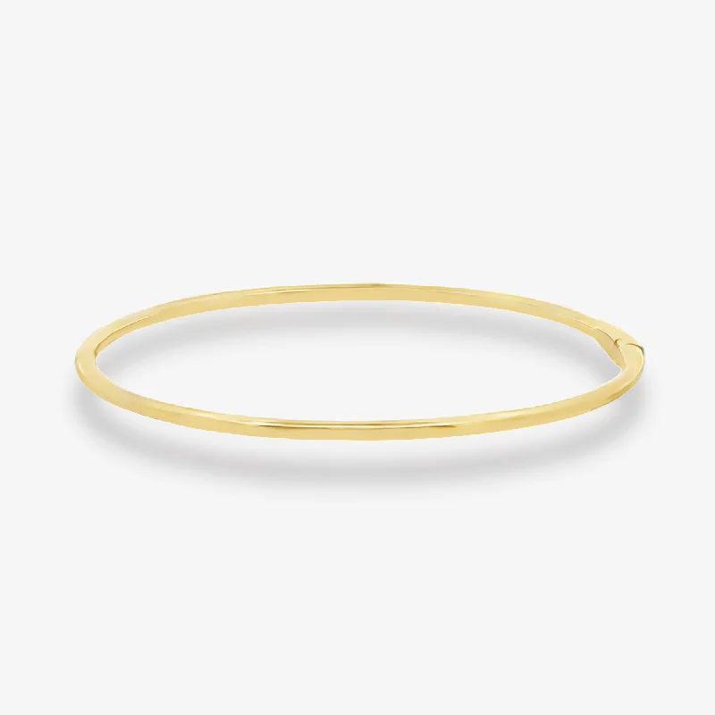 luxury diamond anniversary band 2mm Classic Solid Gold Bangle Bracelet