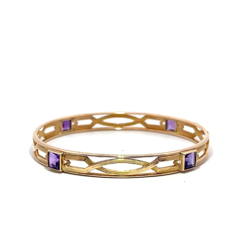 celestial moonstone ring gold Pre-Owned Amethyst Bangle