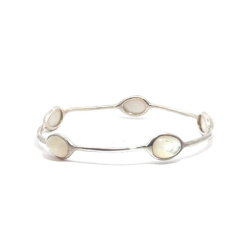 personalized silver cuff bracelet Pre-Owned Ippolita Rock Candy 5-Stone Bangle
