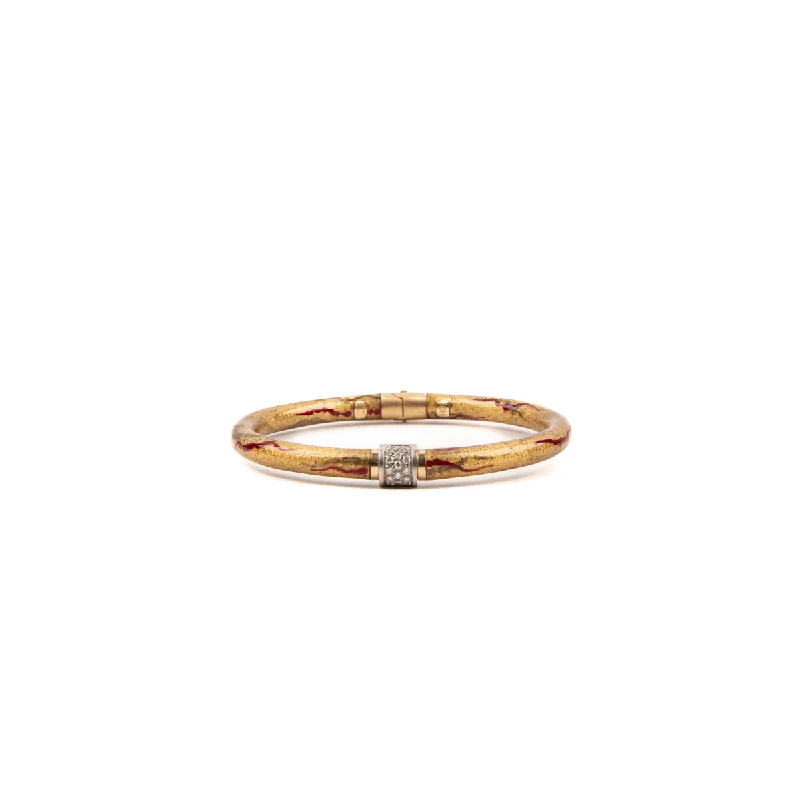 gold mesh bangle bracelet Pre-Owned SOHO Enamel and Diamond Bracelet