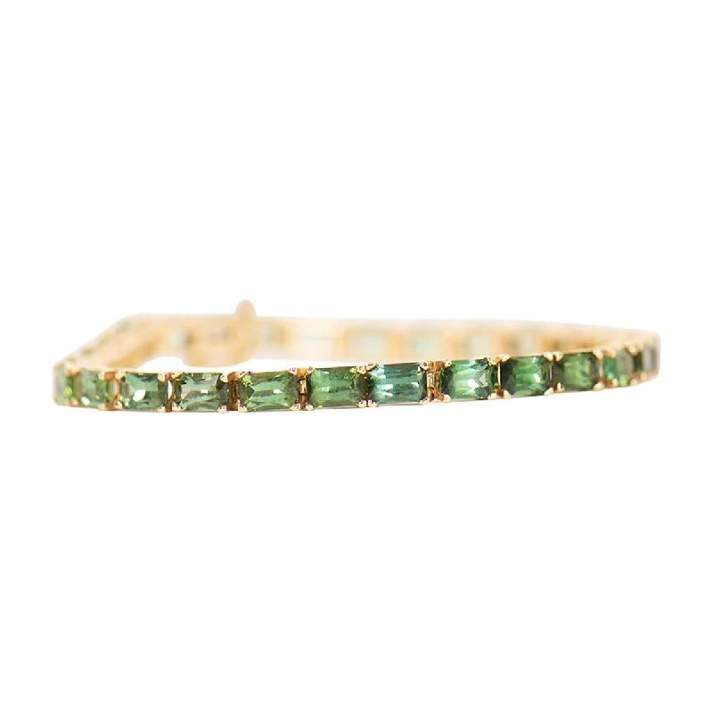 celestial star ring gold Pre-owned green tourmaline line bracelet