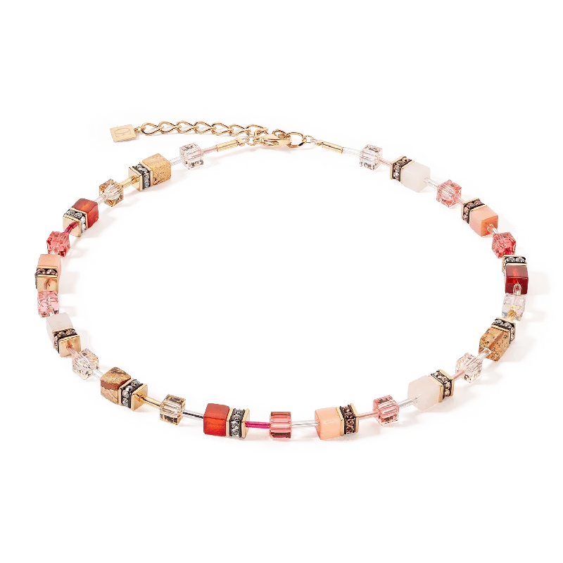 emerald-cut ruby eternity ring Red Beige GeoCube Iconic Necklace