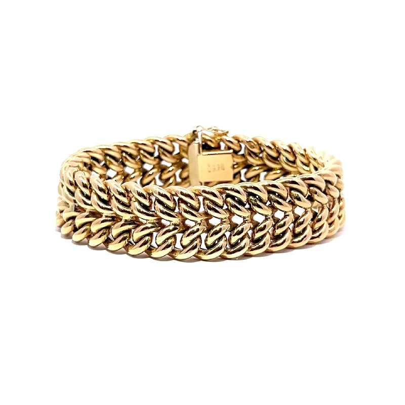 fine silver herringbone necklace Pre-Owned Double Curb Bracelet