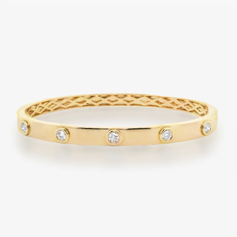 personalized gold bar necklace 5mm Halfway Diamond Bangle Bracelet
