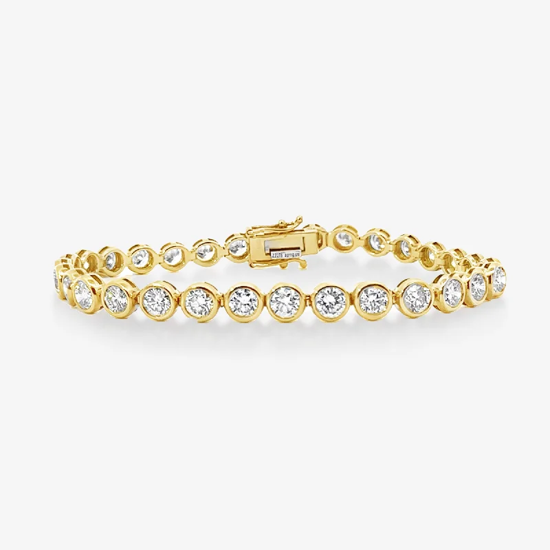 dainty gemstone chain bracelet 7.00CT Bezel Set Diamond Tennis Bracelet