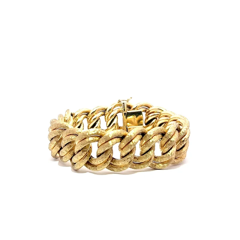 personalized gold bar necklace Pre-Owned Italian Wide Link Bracelet