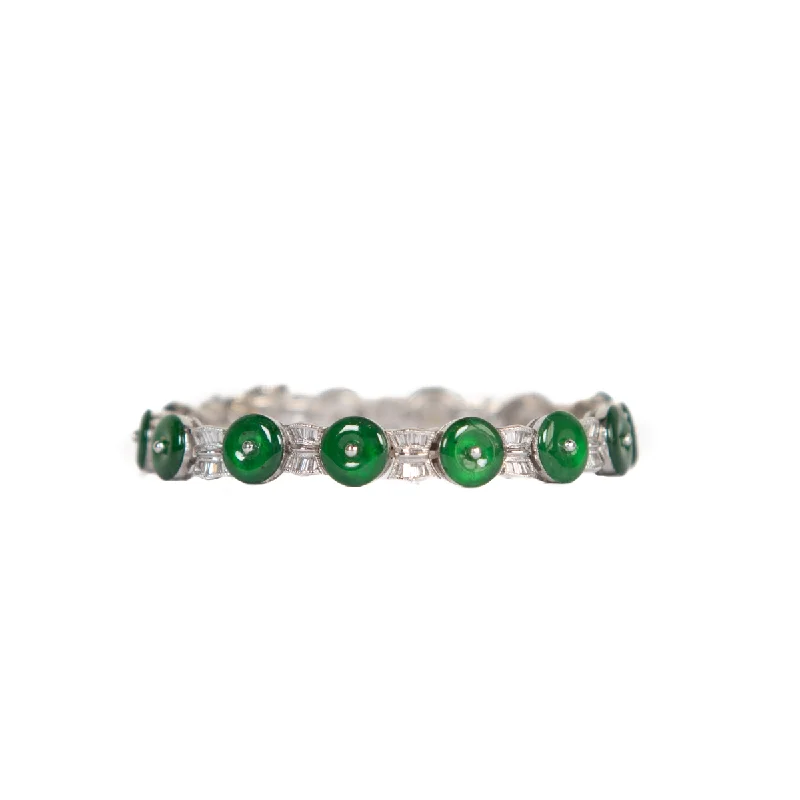 sapphire engagement ring halo Pre-Owned Emerald and Diamond Bracelet