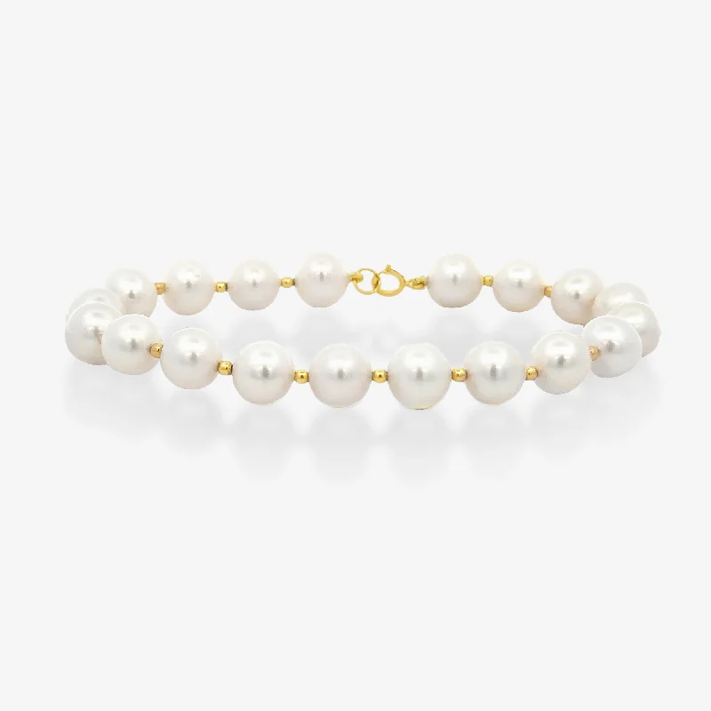 hand-stamped coordinates bracelet 8mm Bead It Pearl Bracelet