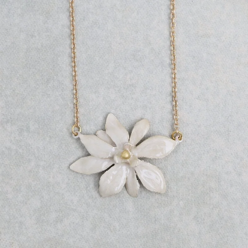handmade lava stone bracelet Magnolia Flower Pendant