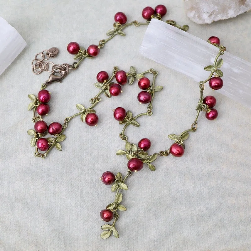 classic gemstone stud earrings Cranberry Statement Necklace