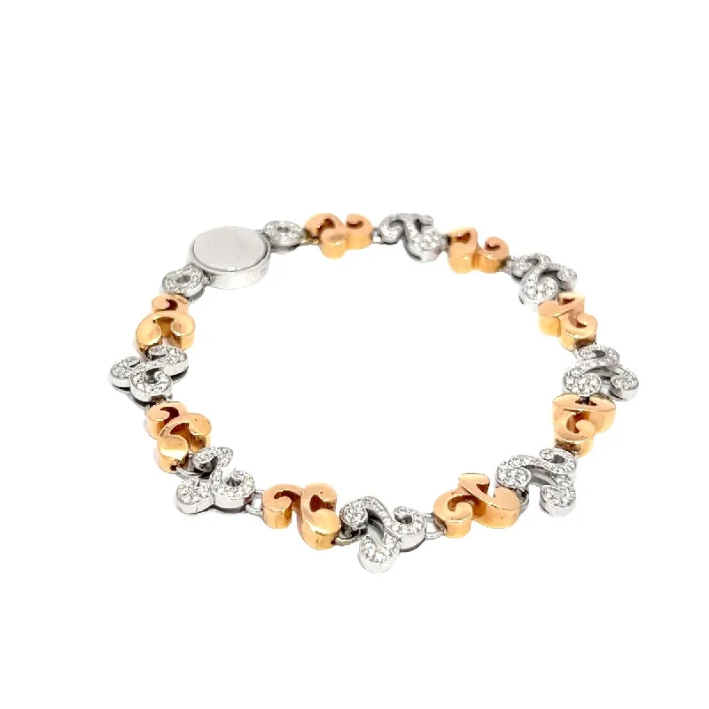 handmade gold nugget ring Pre-Owned Vaid Two-Tone Swirl Bracelet