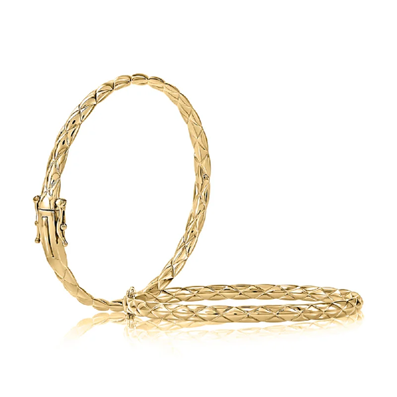 petite diamond promise ring A. Jaffe 14k Gold Classic Quilted Bangle