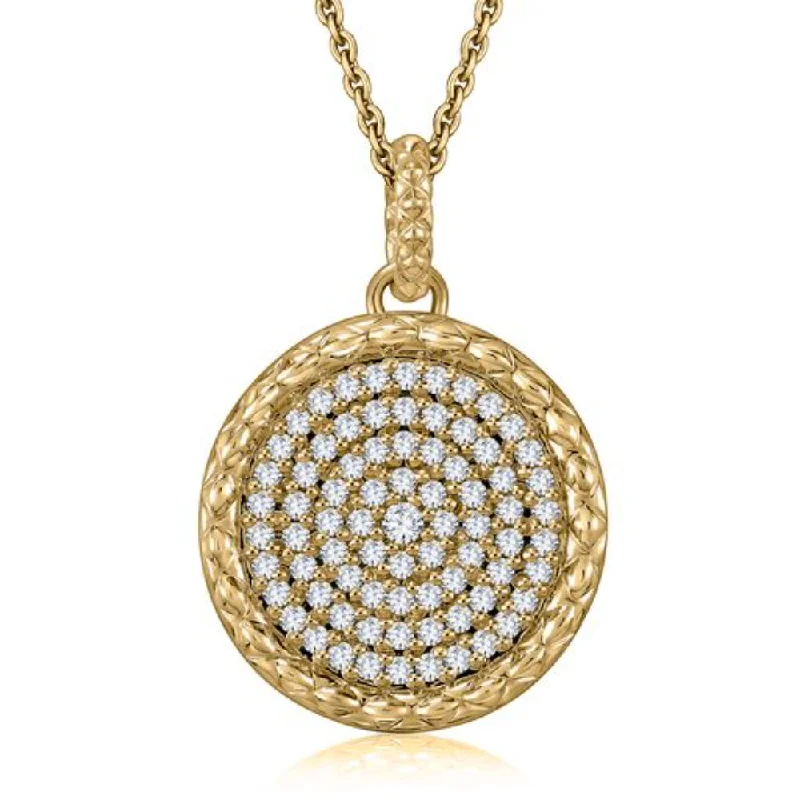 minimalist wedding band set A. Jaffe 14k Pave Diamond Circle Pendant