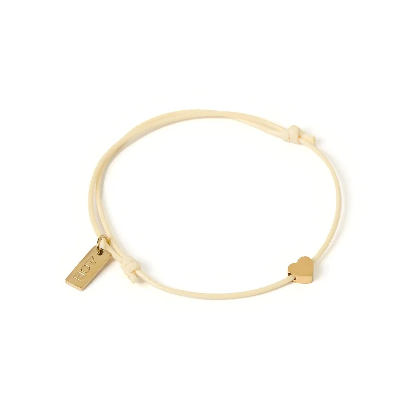 leather cuff bracelet men Angel Heart Bracelet - Coconut