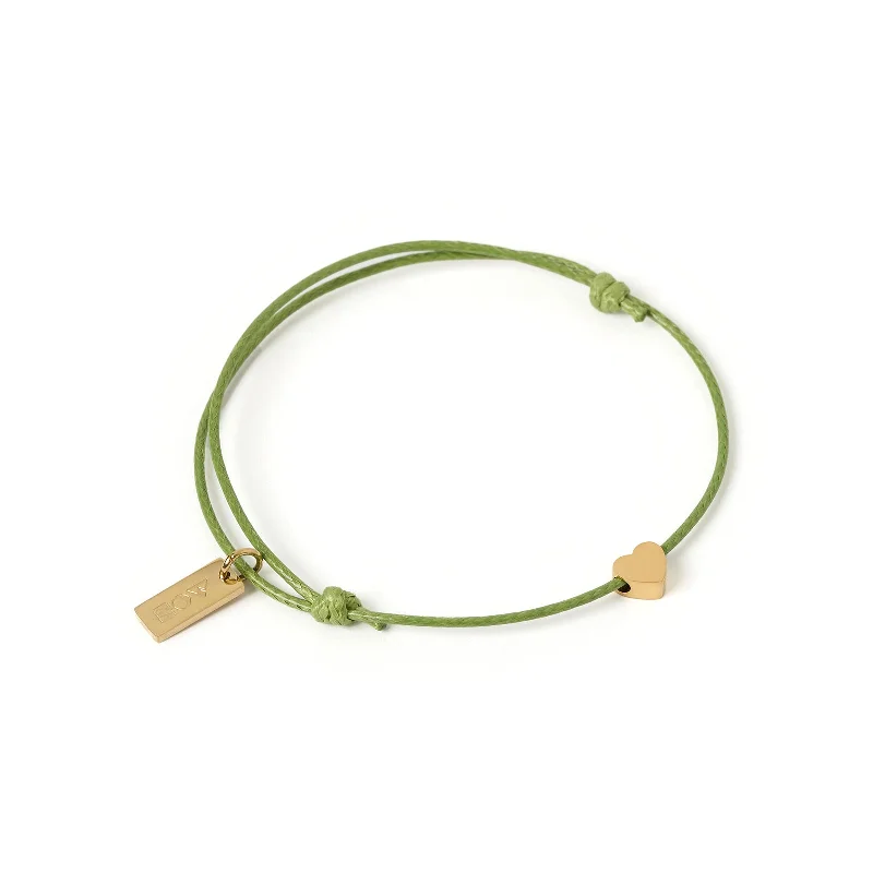 minimalist gold crescent moon necklace Angel Heart Bracelet - Olive